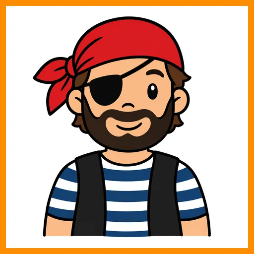 Pictograma de pirata con marco Fitzgerald naranja