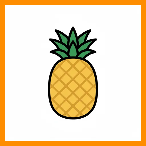 Pictograma de piña con marco Fitzgerald naranja