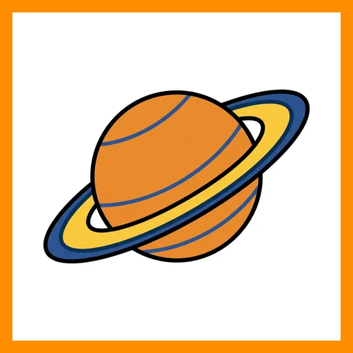 Pictograma de planeta con marco Fitzgerald naranja