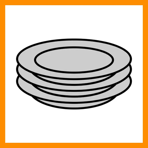 Pictograma de platos con marco Fitzgerald naranja