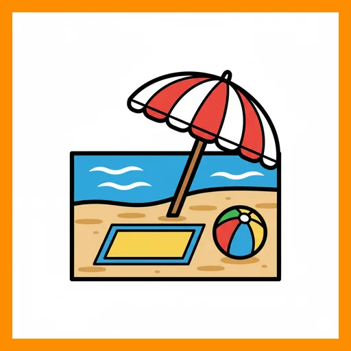 Pictograma de playa con marco Fitzgerald