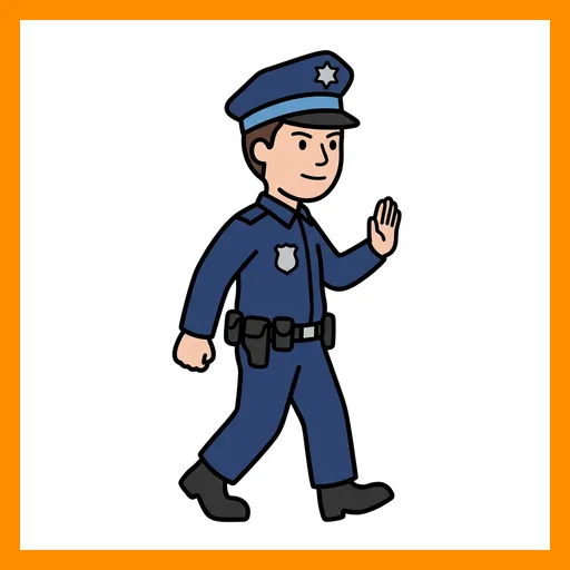 Pictograma de policia con marco Fitzgerald rosa