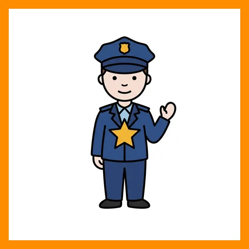 Pictograma de policía con marco Fitzgerald rosa