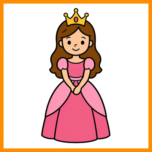 Pictograma de princesa con marco Fitzgerald naranja