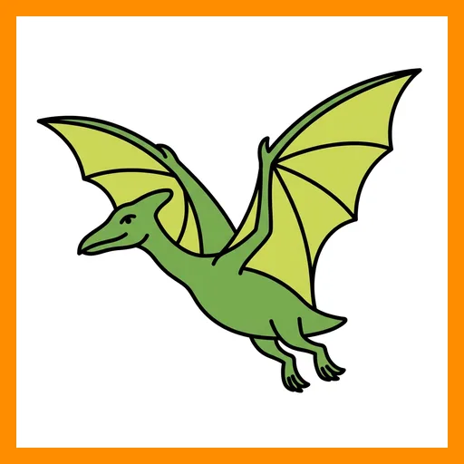 Pictograma de pterodáctilo con marco Fitzgerald naranja