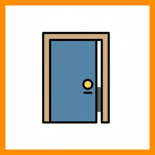 Pictograma de puerta con marco Fitzgerald naranja