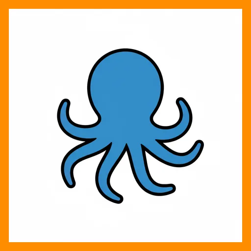 Pictograma de pulpo con marco Fitzgerald naranja