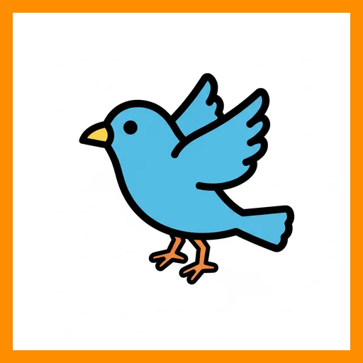 Pictograma de pájaro con marco Fitzgerald naranja