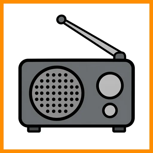 Pictograma de radio con marco Fitzgerald naranja