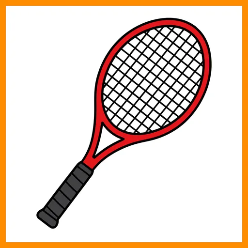 Pictograma de raqueta con marco Fitzgerald naranja