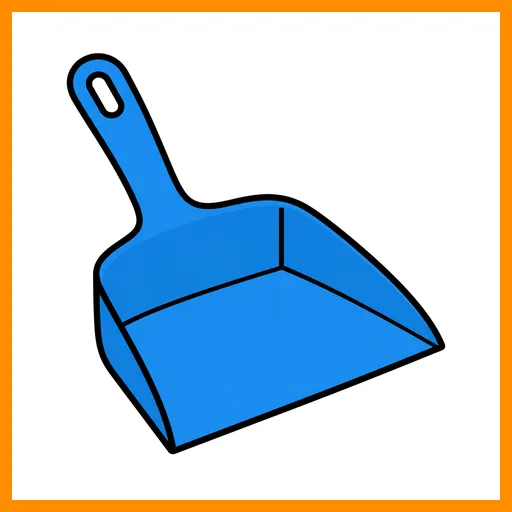 Pictograma de recogedor con marco Fitzgerald naranja