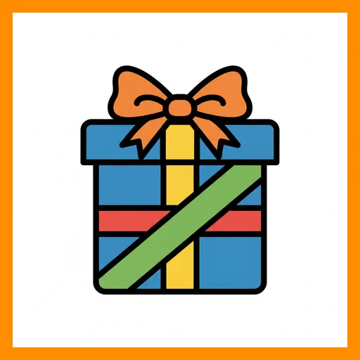 Pictograma de regalo con marco Fitzgerald naranja