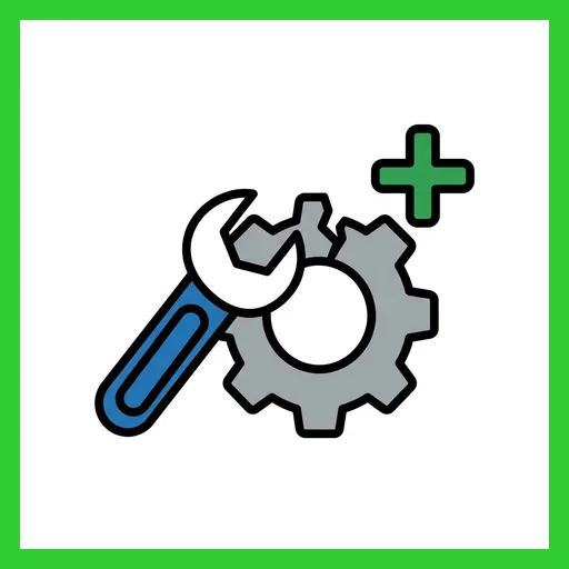 Pictograma de reparar con marco Fitzgerald verde