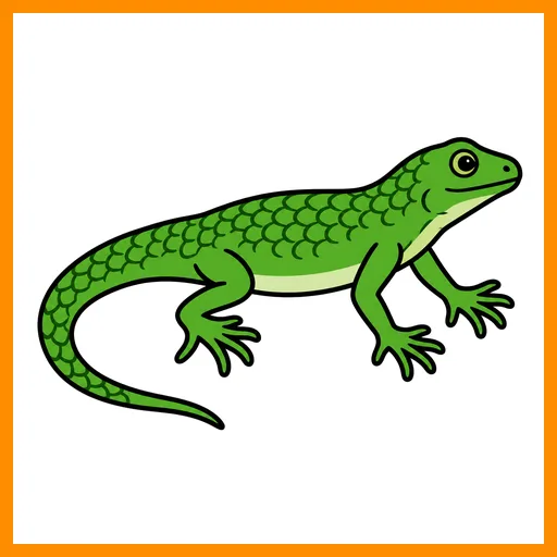 Pictograma de reptil con marco Fitzgerald naranja