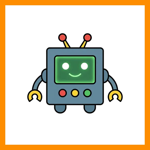 Pictograma de robot con marco Fitzgerald naranja