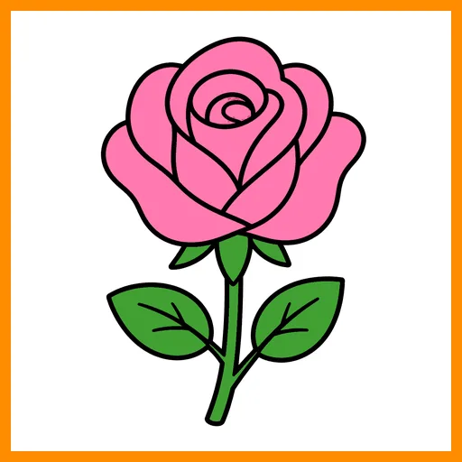 Pictograma de rosa con marco Fitzgerald