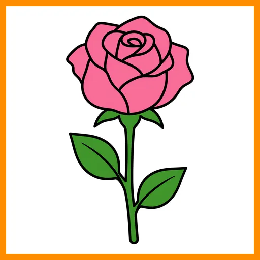 Pictograma de rosa con marco Fitzgerald
