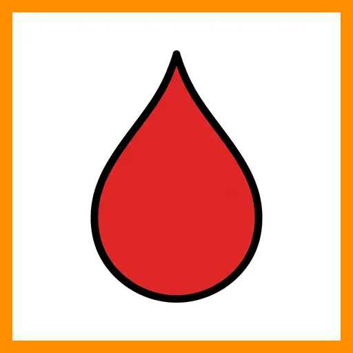 Pictograma de sangre con marco Fitzgerald naranja