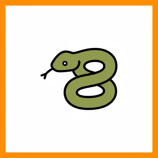 Pictograma de serpiente con marco Fitzgerald naranja