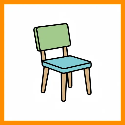 Pictograma de silla con marco Fitzgerald naranja