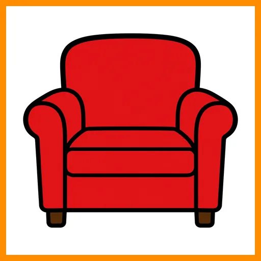 Pictograma de sillón con marco Fitzgerald naranja