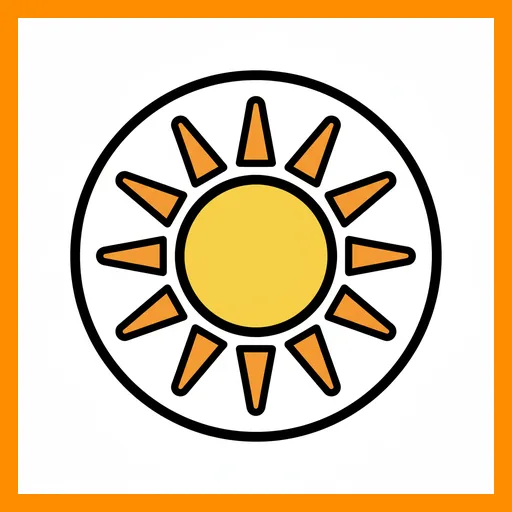 Pictograma de sol con marco Fitzgerald