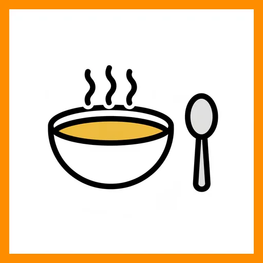Pictograma de sopa con marco Fitzgerald naranja