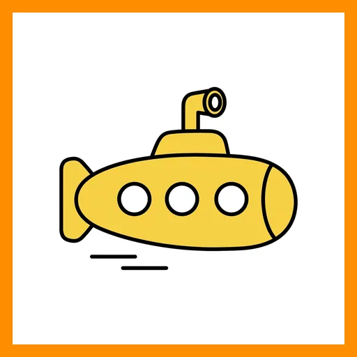 Pictograma de submarino con marco Fitzgerald naranja