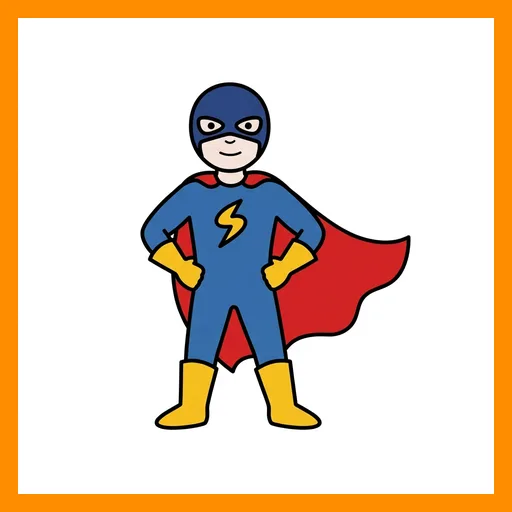 Pictograma de superhéroe con marco Fitzgerald naranja