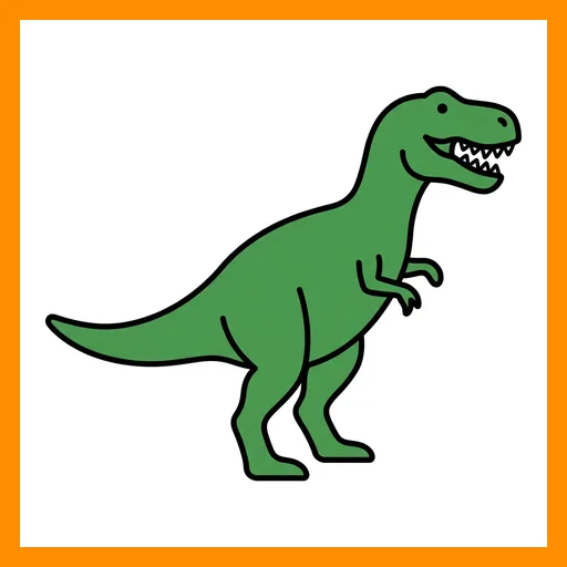 Pictograma de t-rex con marco Fitzgerald naranja