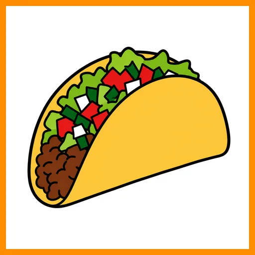 Pictograma de taco con marco Fitzgerald naranja