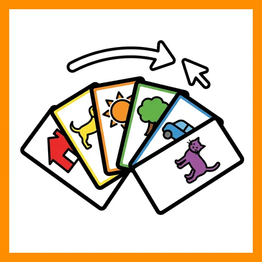 Pictograma de tarjetas con marco Fitzgerald naranja