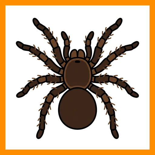 Pictograma de tarántula con marco Fitzgerald naranja