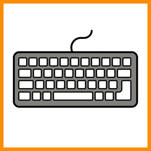 Pictograma de teclado con marco Fitzgerald naranja