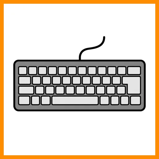 Pictograma de teclado con marco Fitzgerald naranja