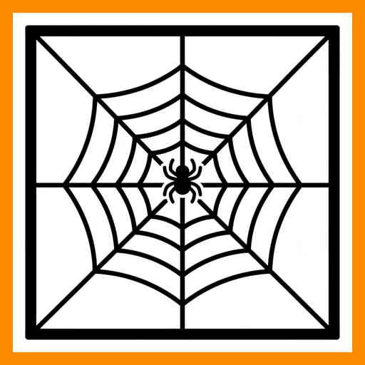 Pictograma de telaraña con marco Fitzgerald naranja