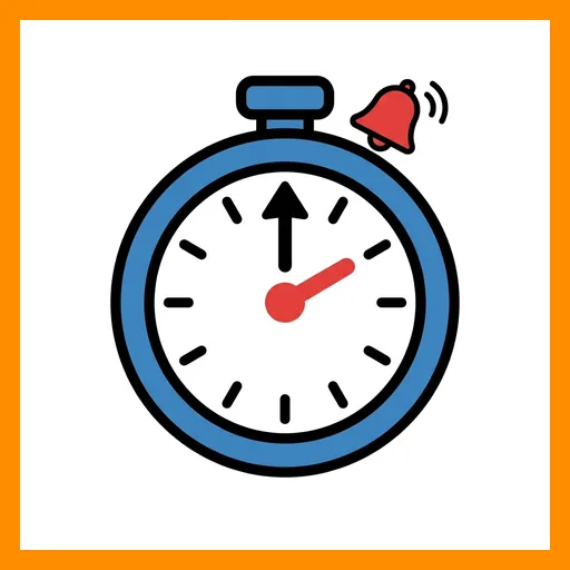 Pictograma de temporizador con marco Fitzgerald naranja