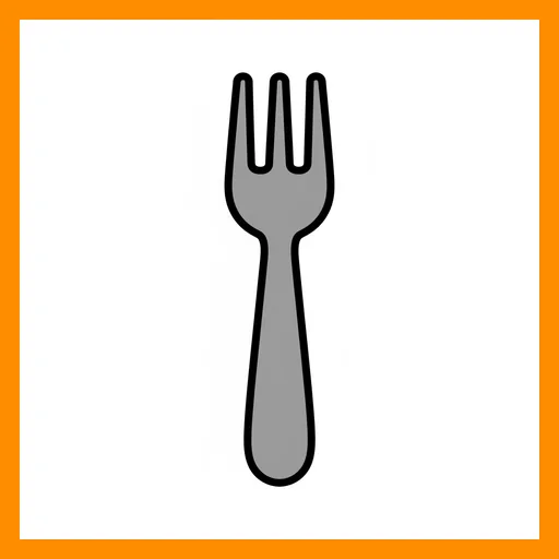 Pictograma de tenedor con marco Fitzgerald naranja