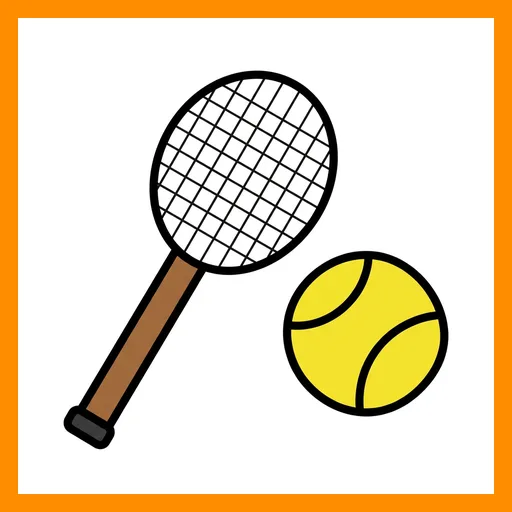 Pictograma de tenis con marco Fitzgerald naranja