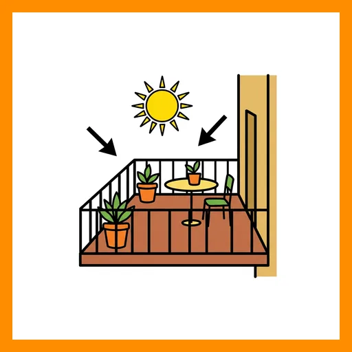 Pictograma de terraza con marco Fitzgerald naranja