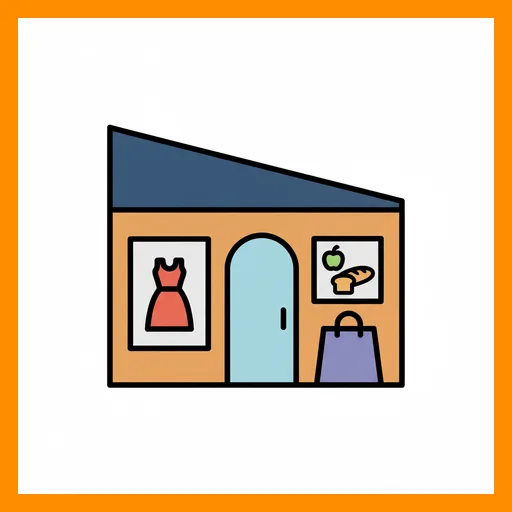 Pictograma de tienda con marco Fitzgerald naranja