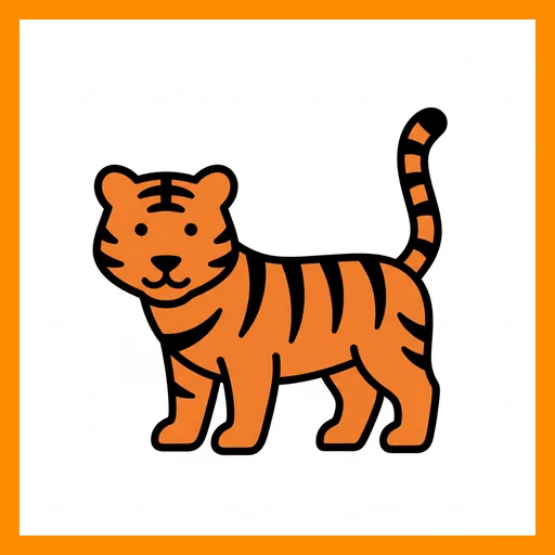 Pictograma de tigre con marco Fitzgerald naranja