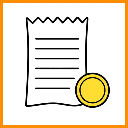 Pictograma de tique con marco Fitzgerald naranja
