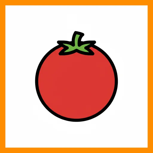 Pictograma de tomate con marco Fitzgerald naranja
