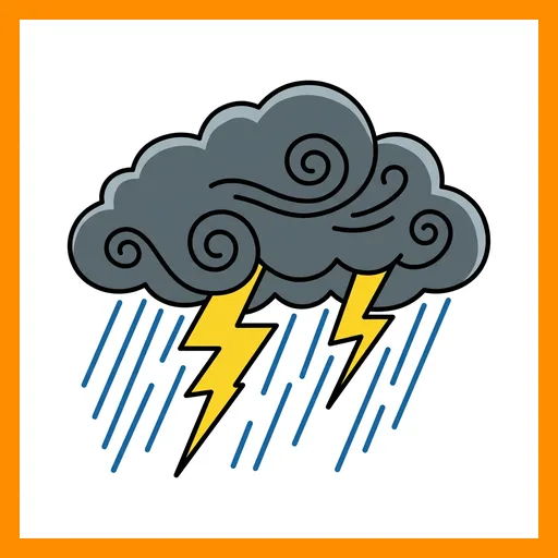 Pictograma de tormenta con marco Fitzgerald