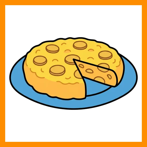 Pictograma de tortilla con marco Fitzgerald naranja
