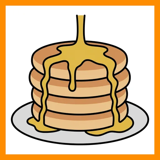 Pictograma de tortitas con marco Fitzgerald naranja