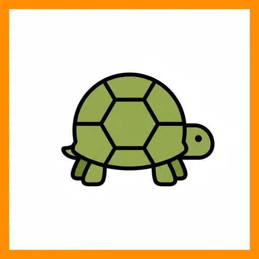 Pictograma de tortuga con marco Fitzgerald naranja