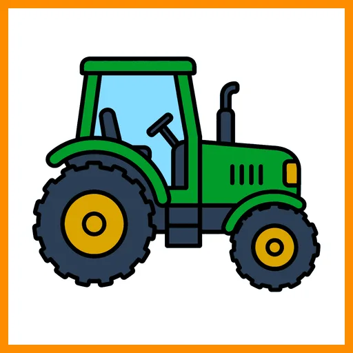 Pictograma de tractor con marco Fitzgerald naranja