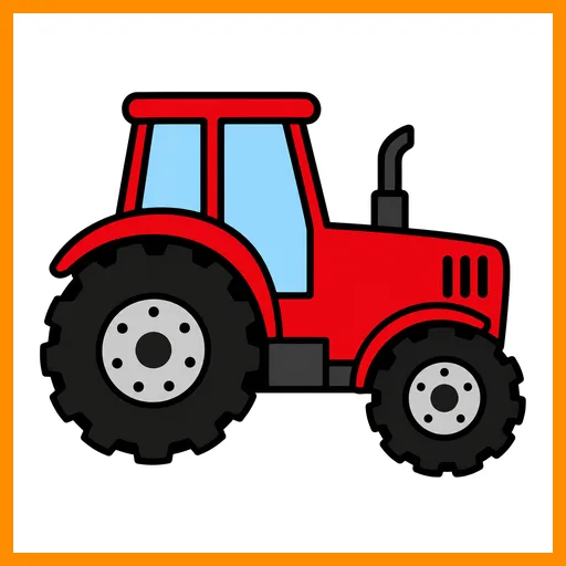 Pictograma de tractor con marco Fitzgerald naranja